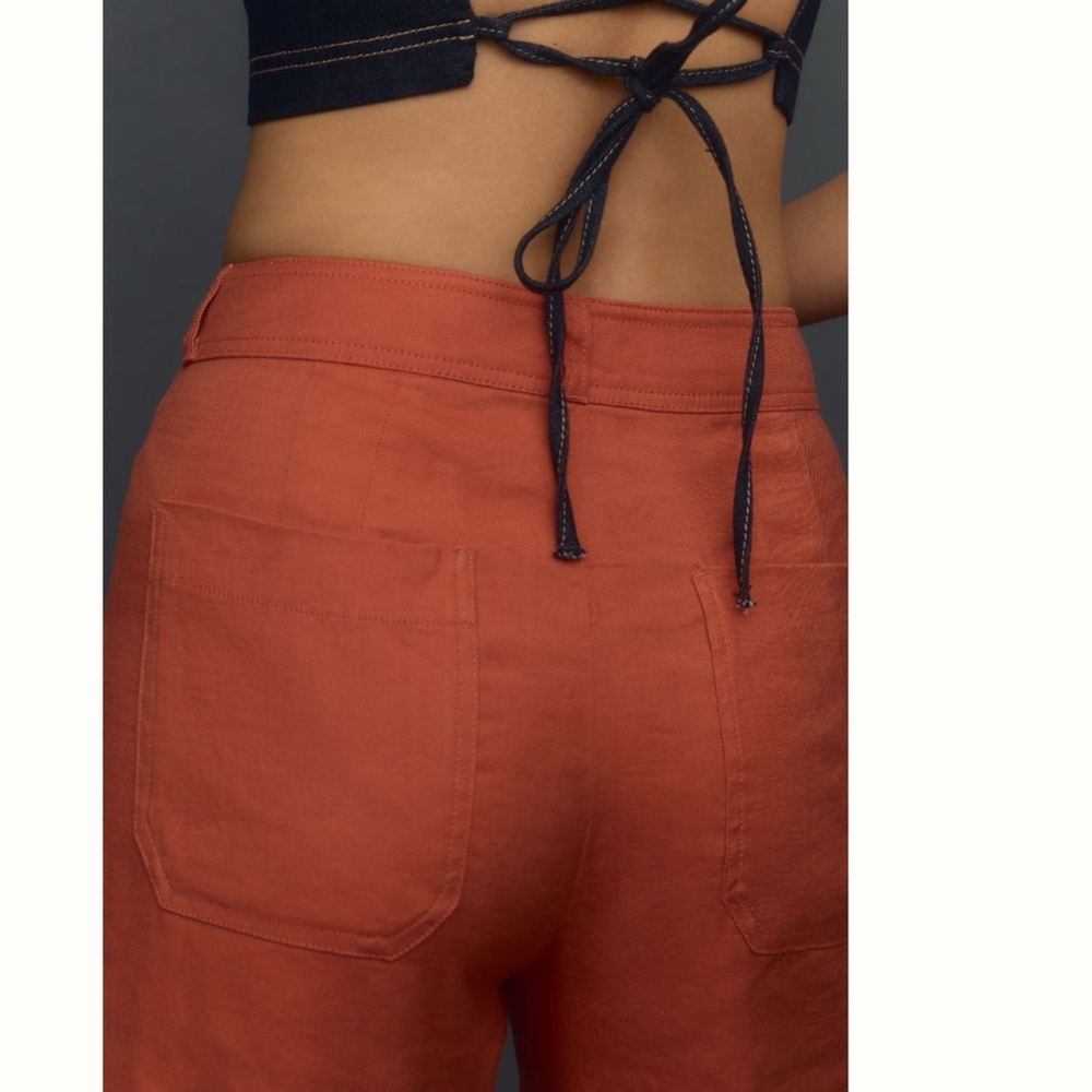 Anthropologie The Ettie High-Rise Crop Wide-Leg Pants by Maeve: Linen Edition 27 - Picture 4 of 9